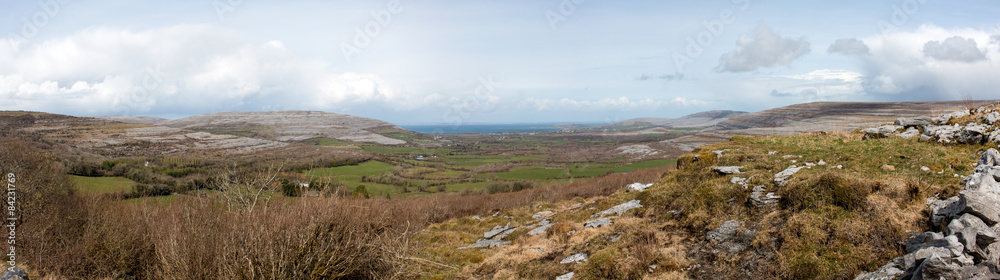 Gregan’s East Panoramic view landscape County Clare Ireland
