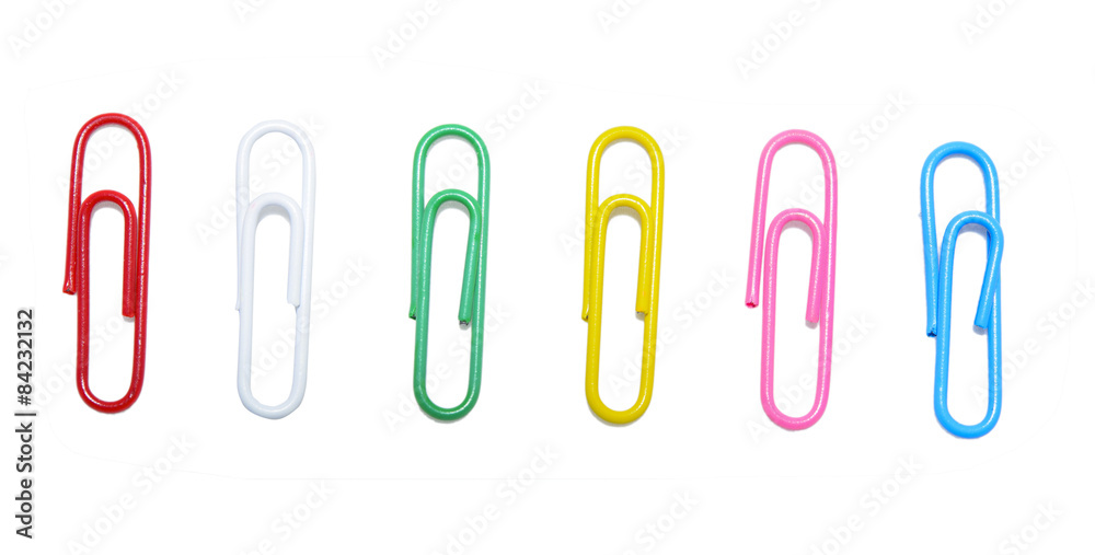 Colorful paper clip set on isolated white Colorful paper clip set on isolated white
