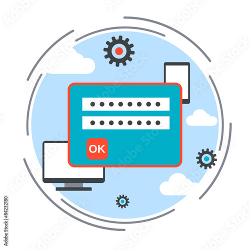 Computer security, data protection, information guard vector concept