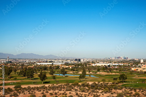 Skyline View of Phoenix and Golf Course