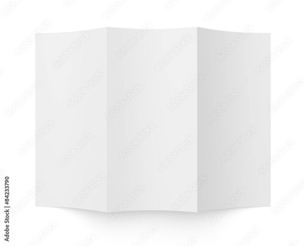 Leaflet blank tri-fold white paper brochure Leaflet blank tri-fold white paper brochure