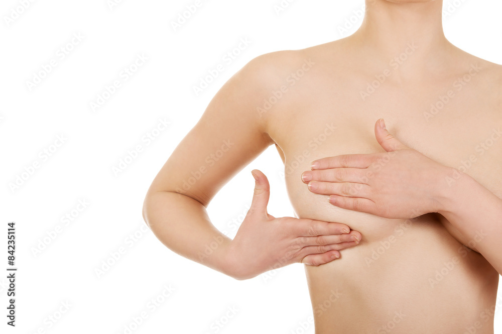 Fototapeta premium Woman examining breast.