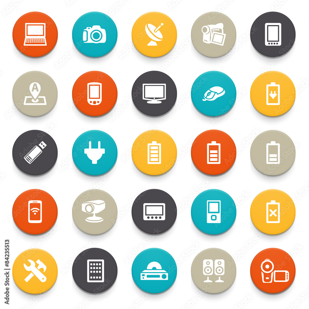 Electronics icons. Electronics icons.