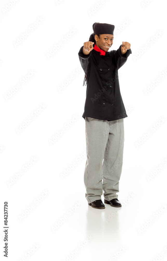 Model pointing to camera Model pointing to camera