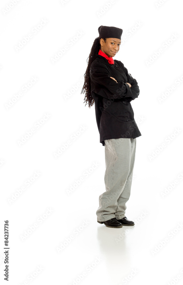 Model successful with arms crossed confident Model successful with arms crossed confident