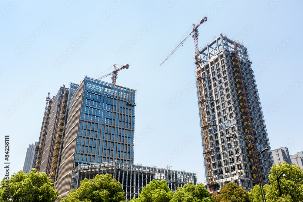 Fototapeta premium Unfinished apartment buildings
