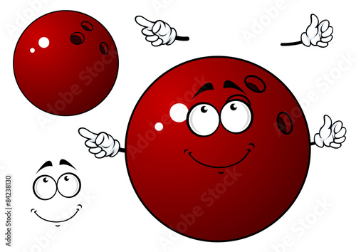 Happy bowling ball with waving hands