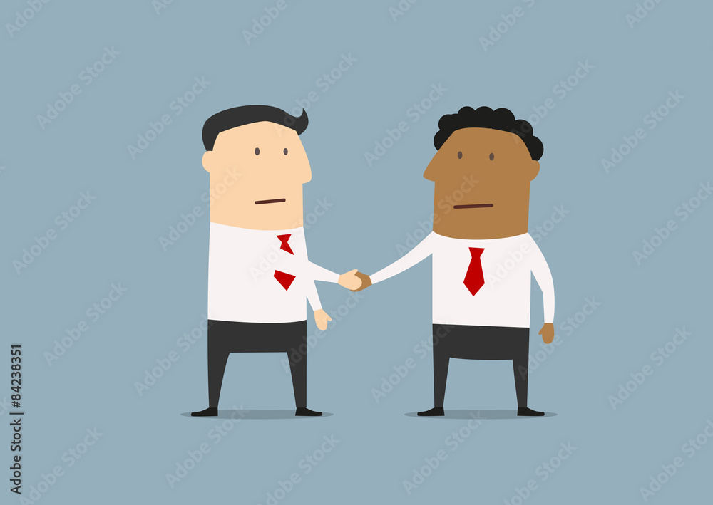 Businessmen of different ethnicities shaking hands Businessmen of different ethnicities shaking hands