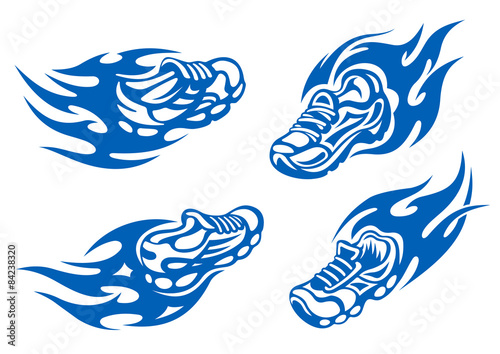 Flaming running or sports shoes