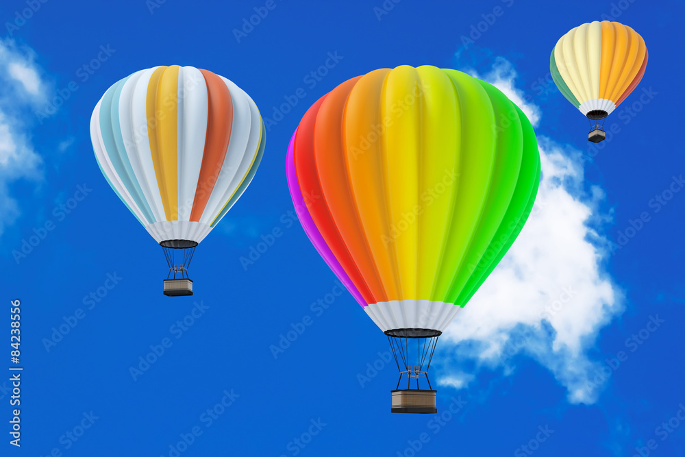 Fototapeta premium Colorful Hot Air Balloons in Flight