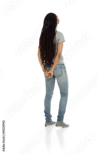 Model isolated from behind