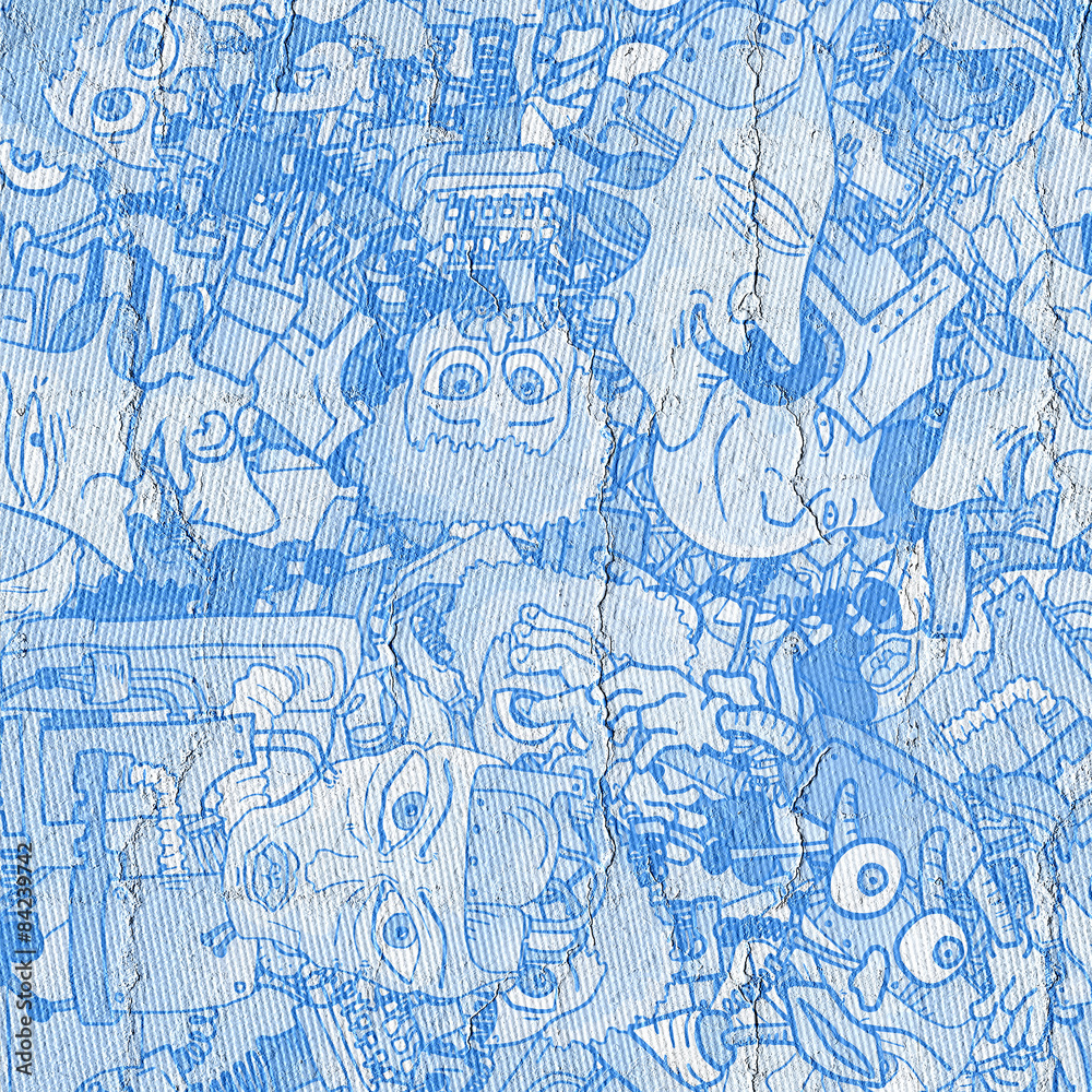 Obraz premium Blue wallpaper character