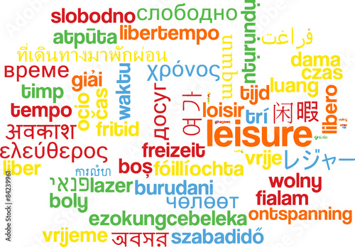 Leisure multilanguage wordcloud background concept