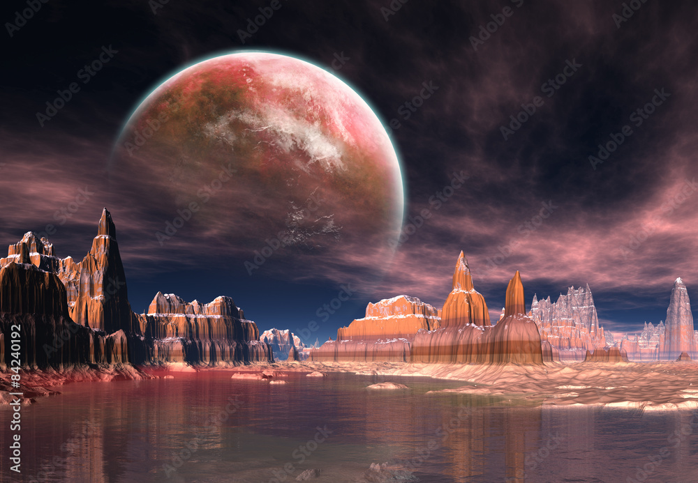 3d rendered fantasy alien planet