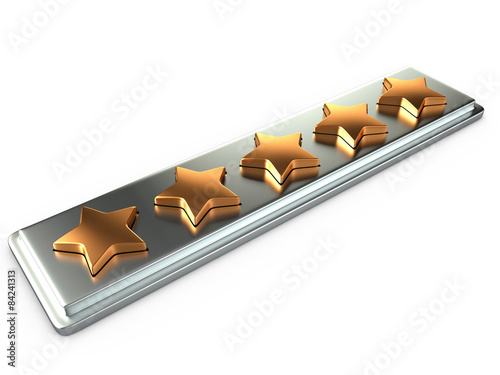 Five gold stars for ranking, 3D