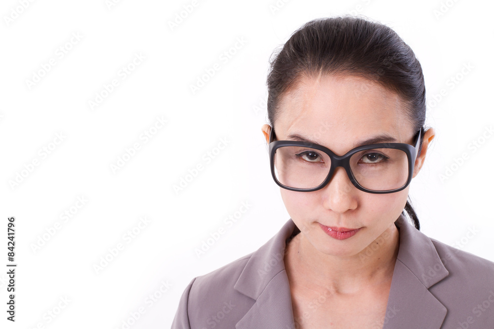 angry businesswoman looking at you angry businesswoman looking at you