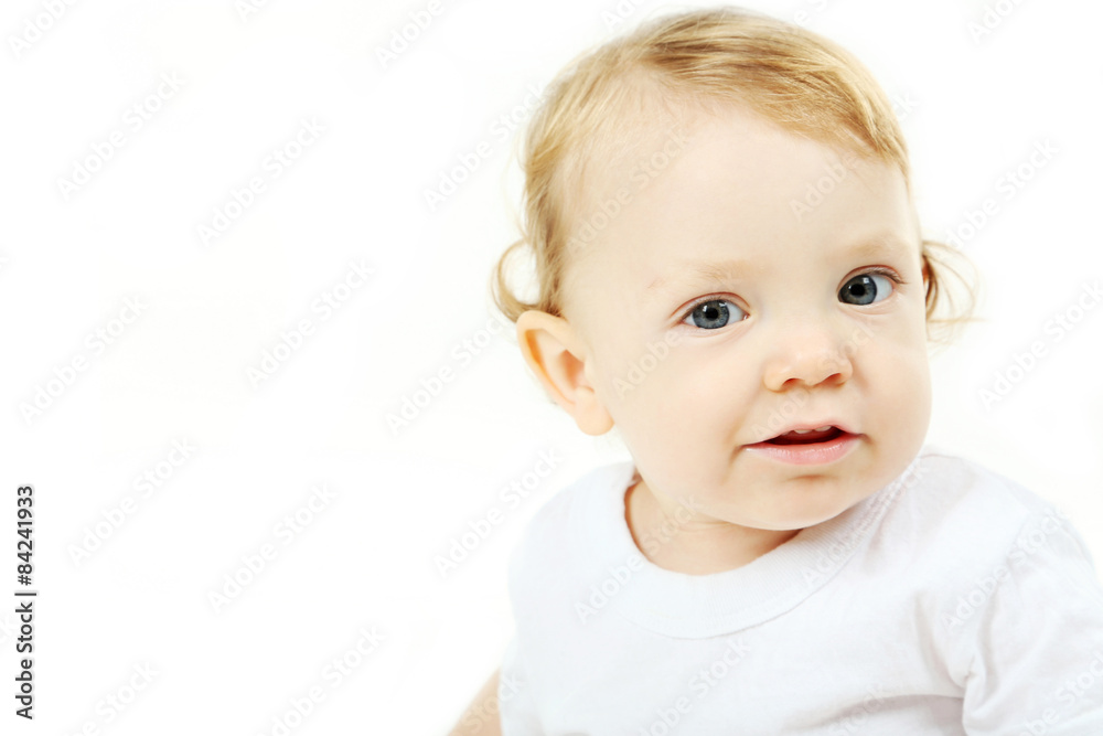 Beautiful baby boy on white background Beautiful baby boy on white background