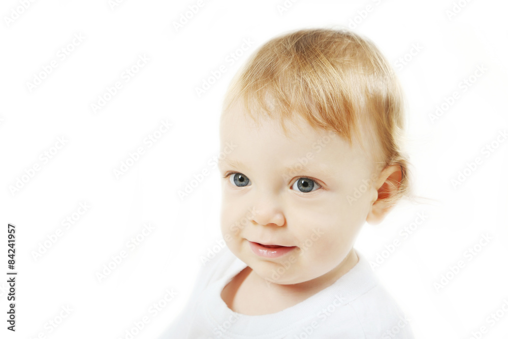 Beautiful baby boy on white background Beautiful baby boy on white background