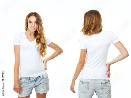 Young beautiful girl in white shirt