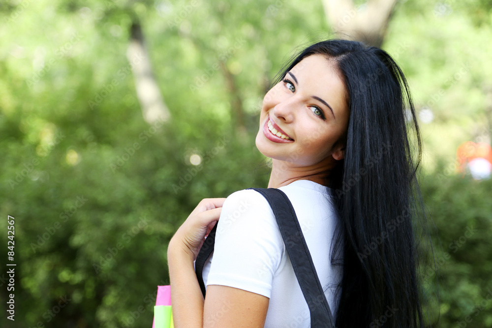 Happy young student in the park Happy young student in the park