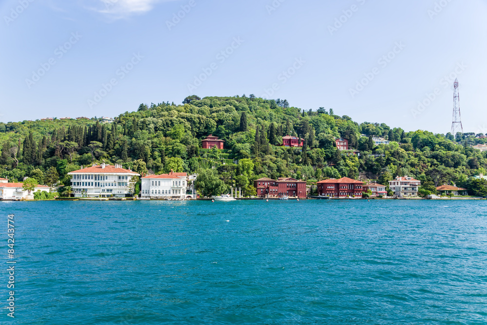 Istanbul. The picturesque beach in the Strait of Bosporus