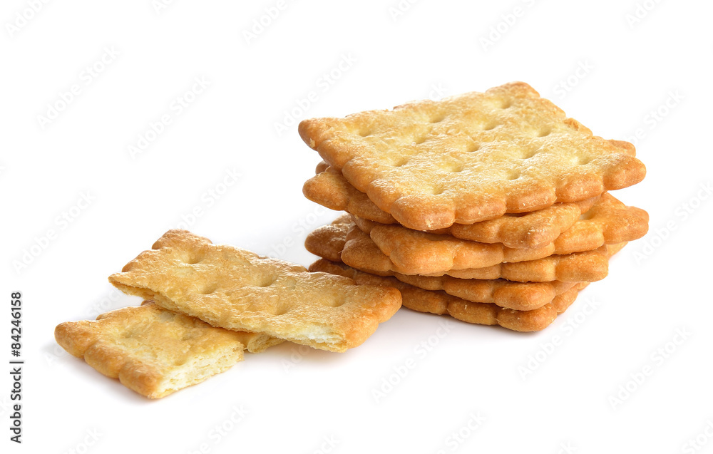 Cracker isolated on over white background Cracker isolated on over white background