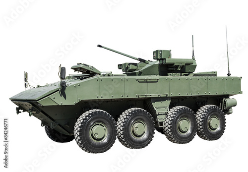 Photography armored personnel carrier on a unified platform battle isolated