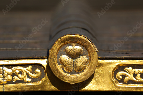 Golden Japanese Roof Sigil of Shogun dynasty.