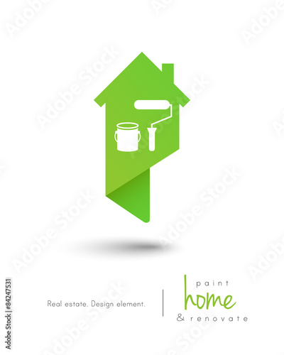 House logo with painting tools