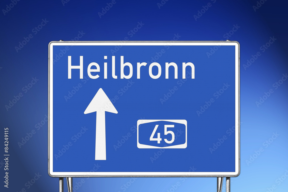 Wegweiser A45, Richtung Heilbronn Wegweiser A45, Richtung Heilbronn