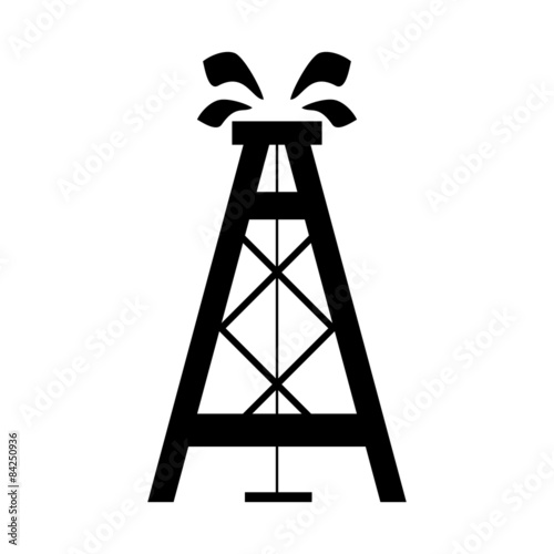 Oil rig vector icon