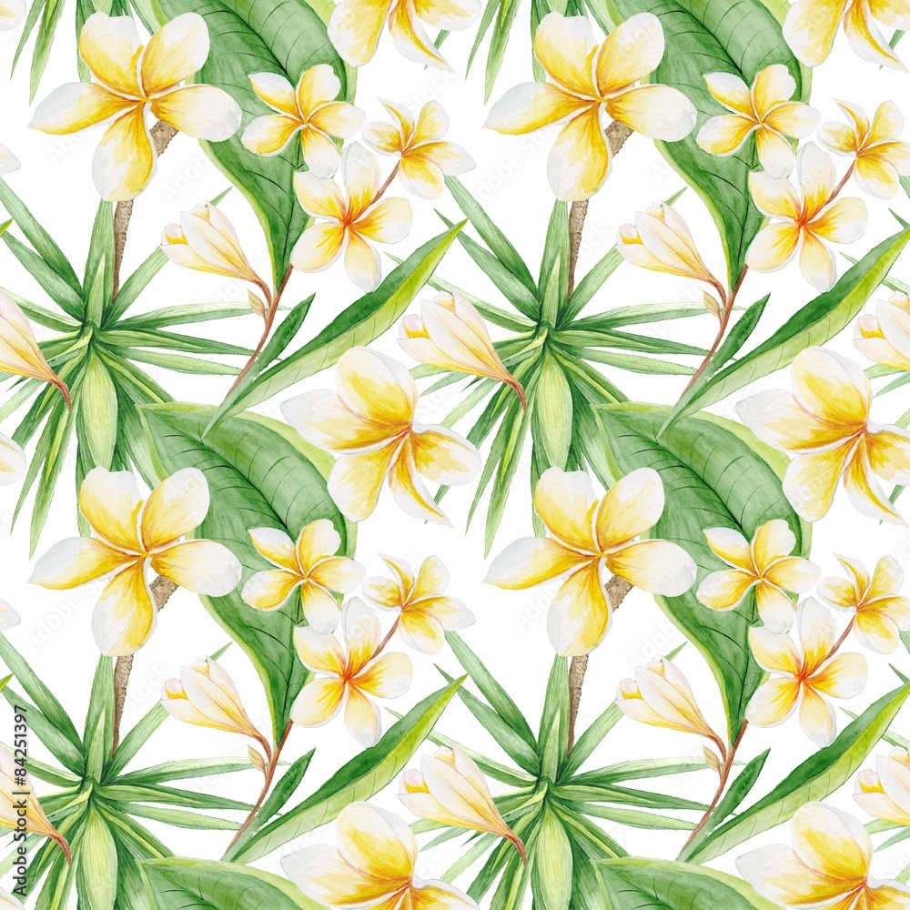 Fototapeta premium Watercolor Tropical Pattern