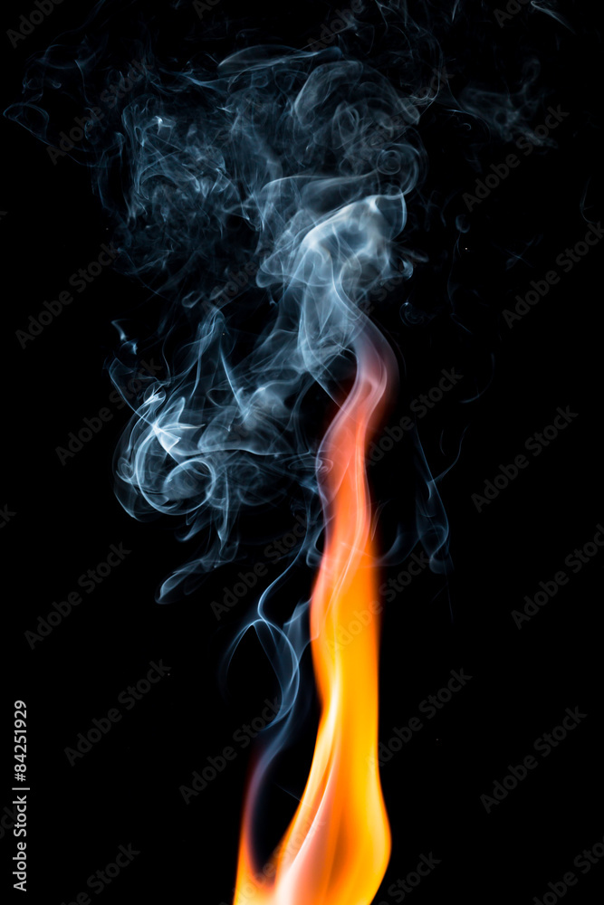 Obraz premium fire flame on dark background