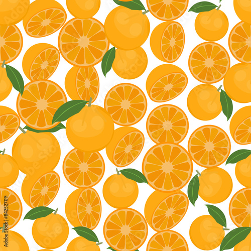 Seamless colorful background made of oranges in flat design
