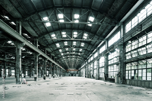 Empty floor in abandoned factory