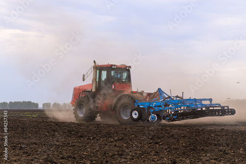 tractor with a trailer.