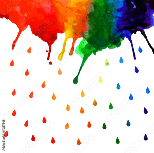 Watercolor rainbow gradient stain with drops