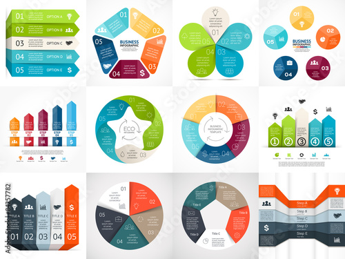 Vector infographic templates set. Template for cycle diagram