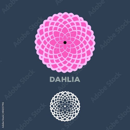 Fototapeta Naklejka Na Ścianę i Meble -  Dahlia flower logo vector