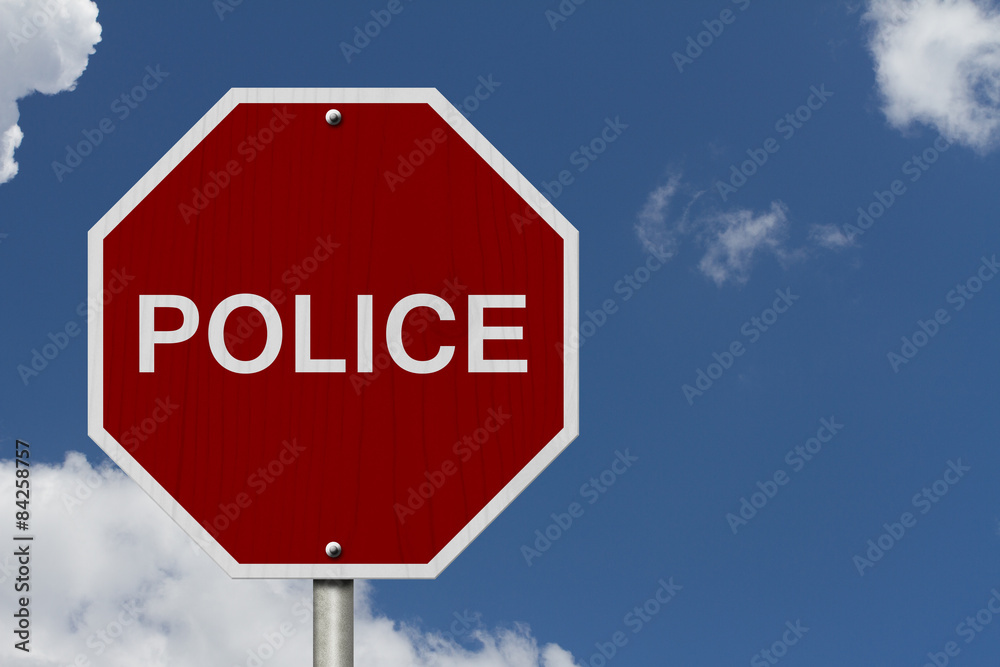 Stop Police Road Sign