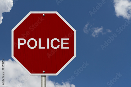 Stop Police Road Sign