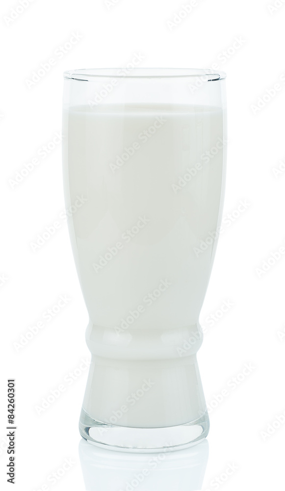 fresh milk in the glass on white background fresh milk in the glass on white background