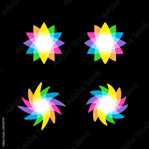 Abstract colorful rainbow vector element on black background