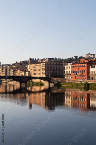 view on bridge on arno river in florence in italy  © mychadre77