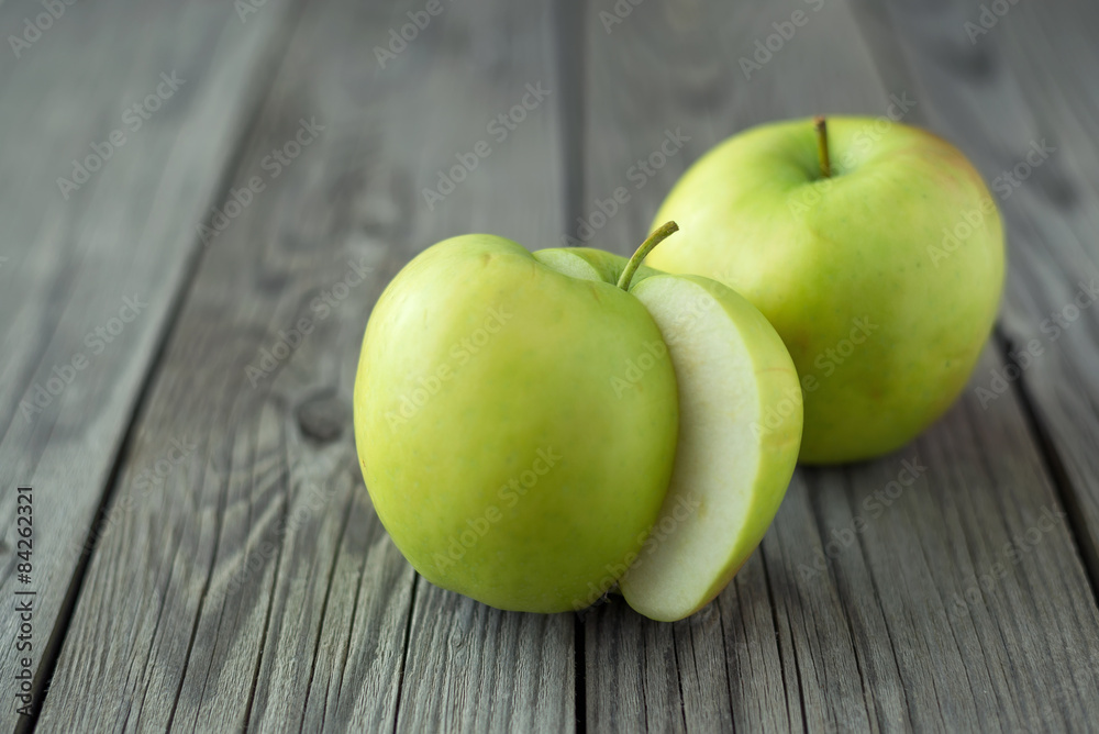 Fresh apple on old wood background. Healthy and tasty food Fresh apple on old wood background. Healthy and tasty food