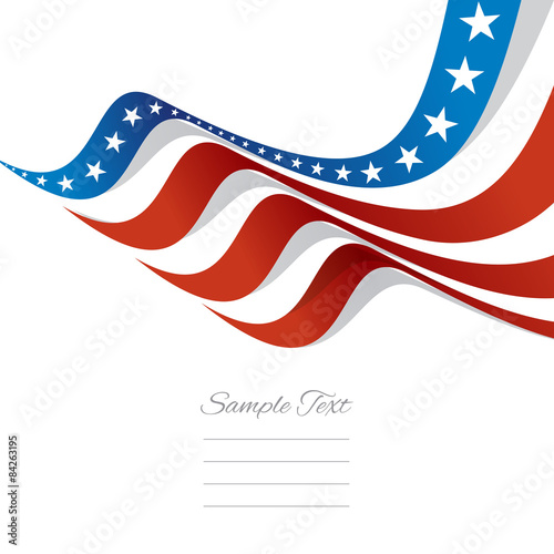 Abstract US flag top right cover vector