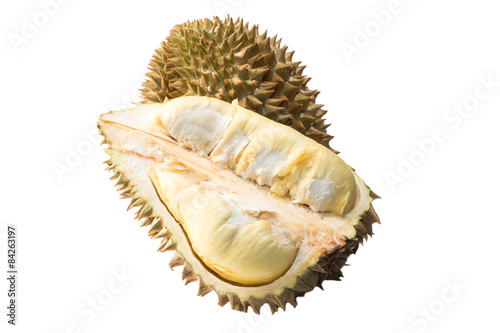 King of fruits, durian on white 