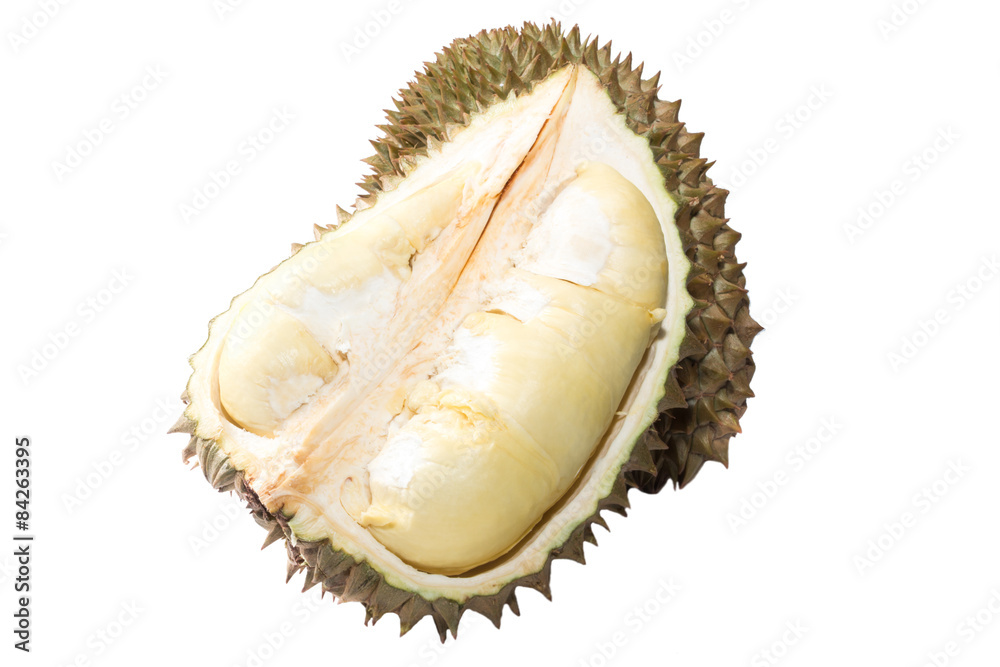 Obraz premium King of fruits, durian on white 