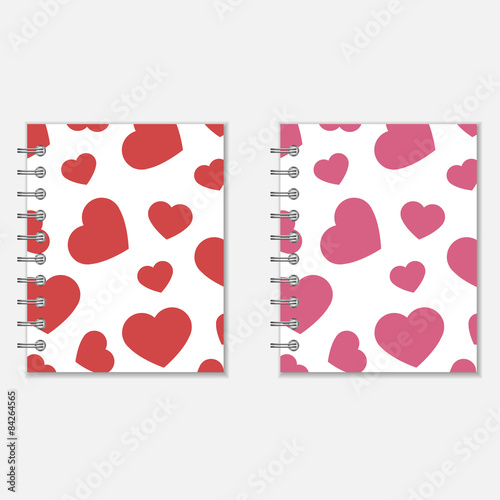 Spiral notebook heart design
