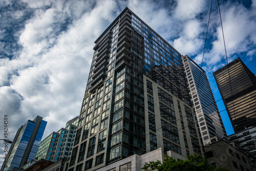 Modern buildings in downtown Seattle  Washington.